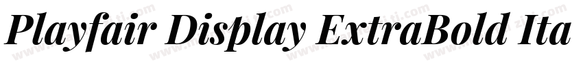 Playfair Display ExtraBold Italic字体转换